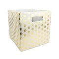 Design Imports 13 in x 13 in x 13 in Honeycomb Square Polyester Storage Cube, Gold CAMZ37959